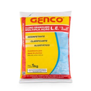 Cloro Granulado Múltipla Ação 3 Em 1 - 1kg Genco Para Piscina